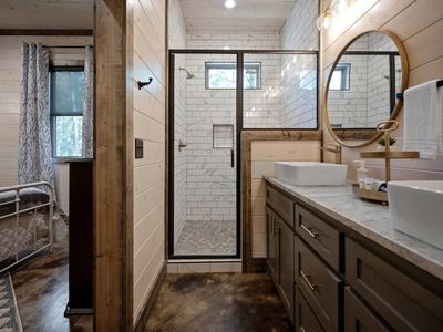 Walk-in shower.