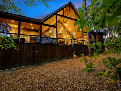 Tetherball and the backside of the cabin!