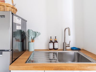 The guest house kitchen sink.