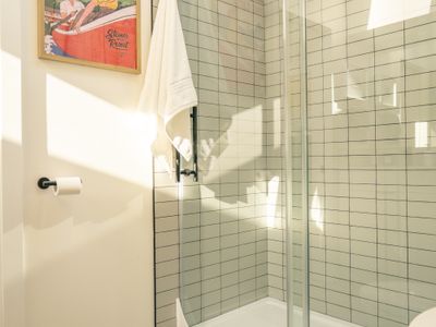 Indulge in the under-skylight shower