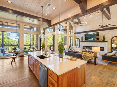 Glass and Timber has high-end appliances, granite counters, and wide-open space for everyone to gather.