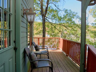 Enjoy a warm cup of tea on the porch.