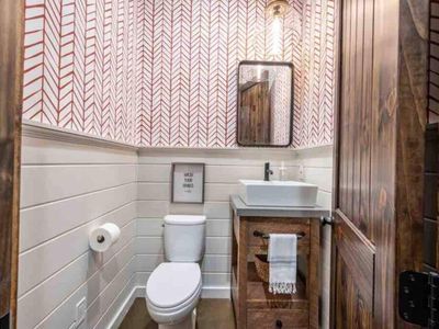 Another half bath is found on the bottom floor.