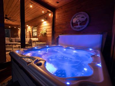 Hot tub at night!