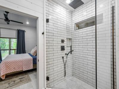 This full bathroom is equipped with a walk-in shower.