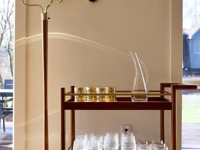 Bar cart in the main house dining area.