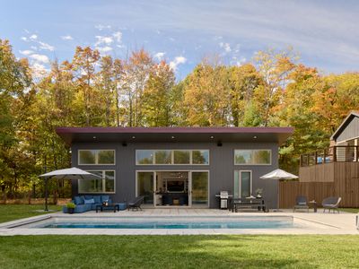 Private heated pool steps from the pool house for easy, indoor/outdoor living.