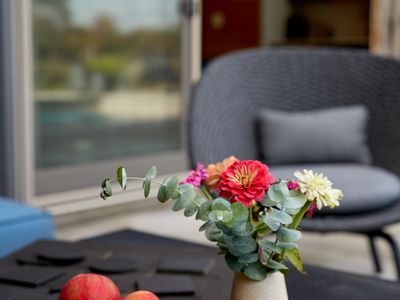 Easy outdoor living on the pool deck.