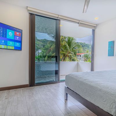 Owner's Suite has en-suite bathroom, A/C, Smart TV, patio