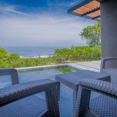 Relax on the covered terrace while enjoying tranquil views of the Pacific Ocean.