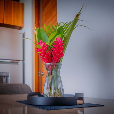 Fresh tropical flowers bring a warm Costa Rican welcome to your stay.