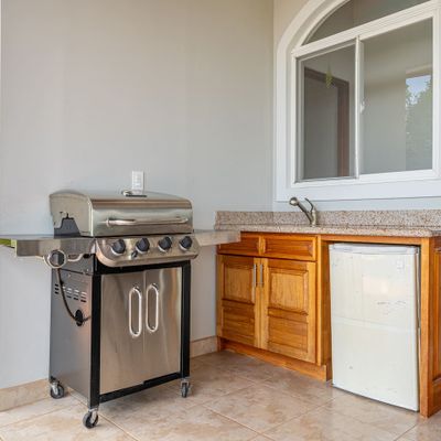 Outdoor sink, grill.