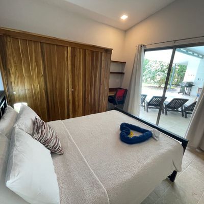Bedroom #2 has access to the patio and private pool (and A/C and ceiling fan)