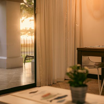 Living room with stunning sunset views