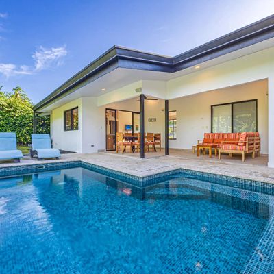 Wonderful private pool with mini-waterfall.