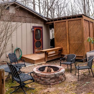 Outdoor fire pit area