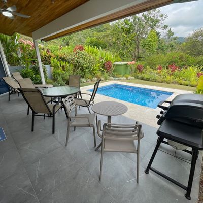 Enjoy the outdoor covered patio, grill and pool. Owner's Suite and Kitchen area have direct access to the patio and the pool