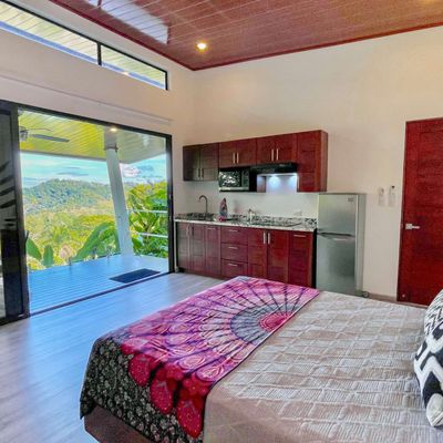 Suite #3 has ocean views, patio access, A/C, ceiling fan, en-suite bathroom and en-suite kitchenette.