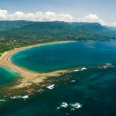 The world-famous 'Whales Tail' beach at Ballena National Park, Uvita, 10 minutes from the property.
