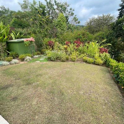 Lush green zone surrounding the villa for peaceful outdoor moments.