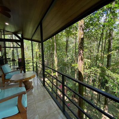 Enjoy the mesmerizing jungle views from the  Master bedroom covered terrace