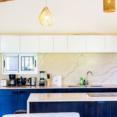 Bright kitchen with neutral tones and plenty of natural light.