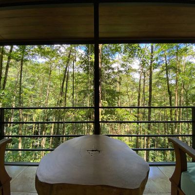 open terrace with stunning views of the surrounding nature.