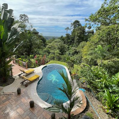 Enjoy a relaxing swim in this pool with incredible views.