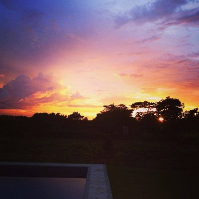 Dusk from the private pool.