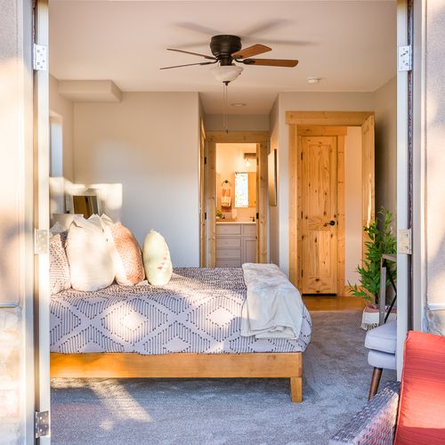 Beams of light will dance through the windows of the master bedroom through the patio doors.