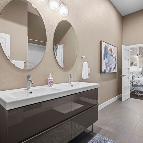 Ample bathroom space makes daily routines a breeze.
