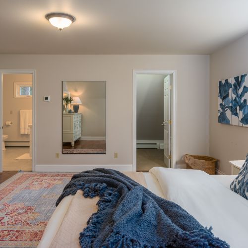 With a large mirror and extra space, this is the perfect room for morning yoga and evening stretches.