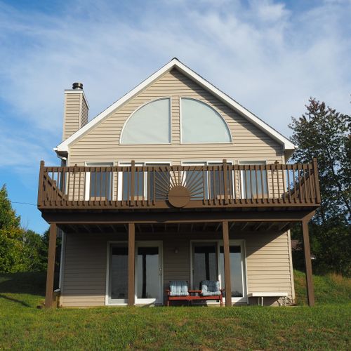 Exterior:  a closer view of the back of the house.