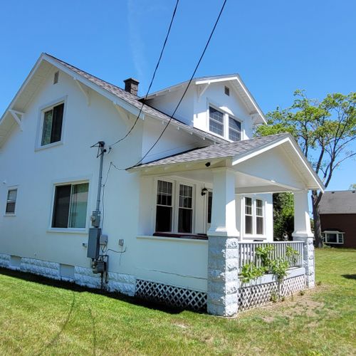 Exterior:  looking at the house from the southwest.