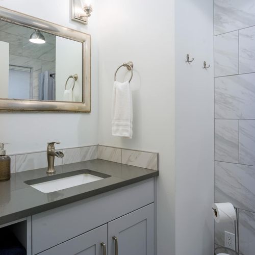 Custom-tiled bathroom