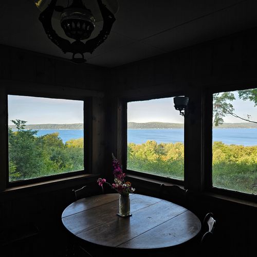Overall:  the dining room with a great view of crystal lake