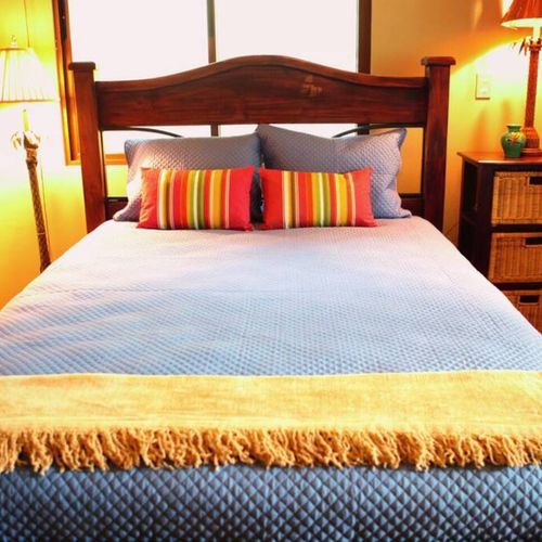 The beds are very cozy and comfortable.