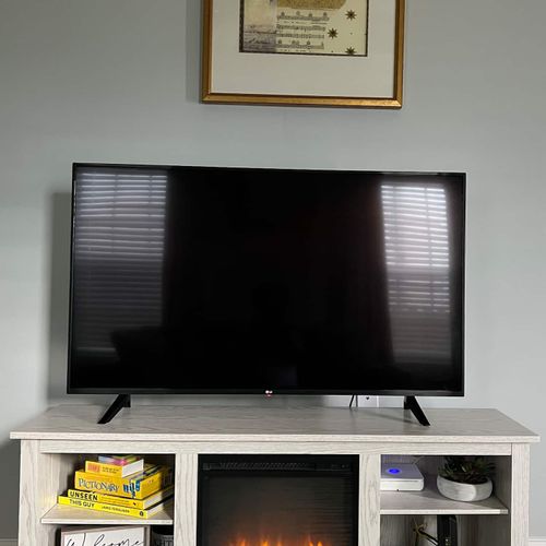 Curl up by the fireplace & stream a movie after a full day of exploring.