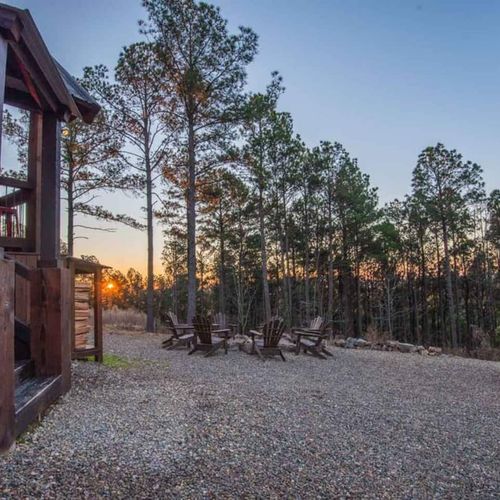 Enjoy the sunset out by the fire.