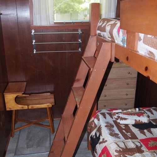 Bedroom #3:  features a twin-on-twin bunk bed and a dresser.