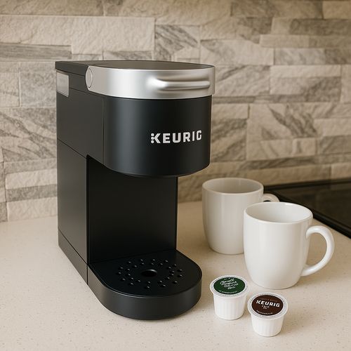Enjoy complimentary coffee from the keurig coffee maker.