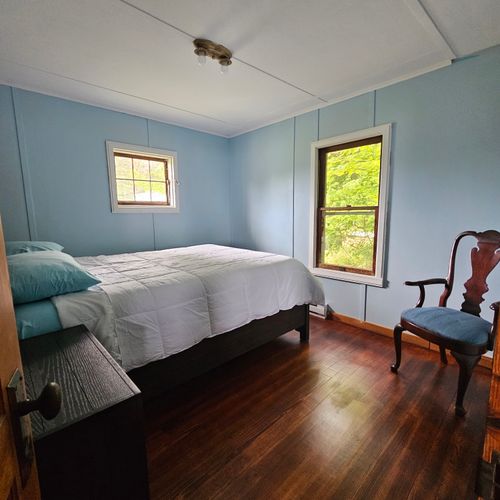 Bedroom:  the bed and chair in the bedroom