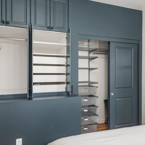 Generous closet space offering easy storage for longer, more comfortable stays