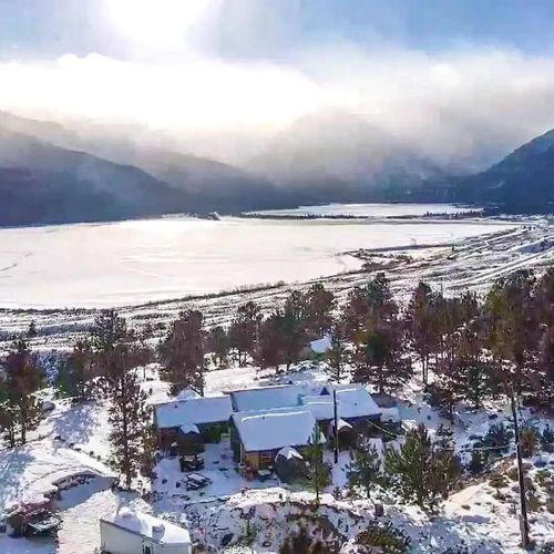 A panoramic view of our 4 cabins (the others are also available to rent).