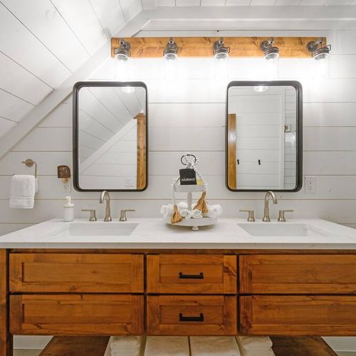 Double vanity in the private bath.