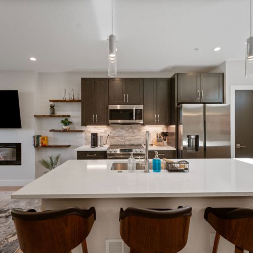 Enjoy plenty of space to prep, serve, or sit and chat in style!