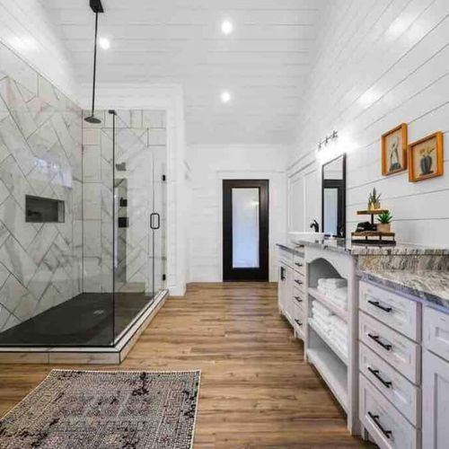 The private Master Bathroom with oversized walk-in shower.