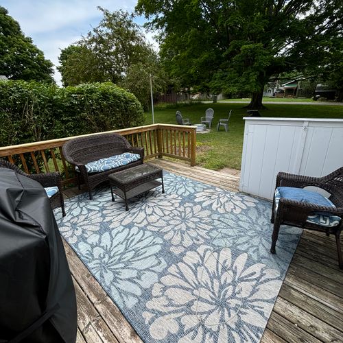 Exterior:  another photo of the backyard deck