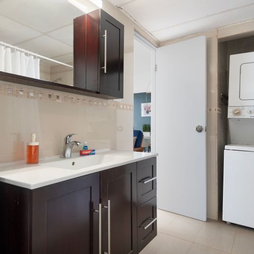 Thoughtfully designed space for your comfort, perfect for a relaxing shower or preparing for your day.