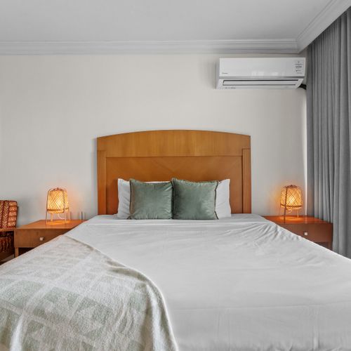 A room with a view. Enjoy breathtaking water views right from the comfort of your bed.